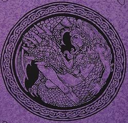 "Dragon & Maiden" 44" X 66" Celtic Sarong