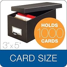 Globe-Weis Fiberboard Index Card Storage Box, 3x5 Inches, Solid Black, (3X5BLA)