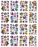 Laser Stickers ~ Fish and Other Sea Life (160 Stickers, 1 Sheet)