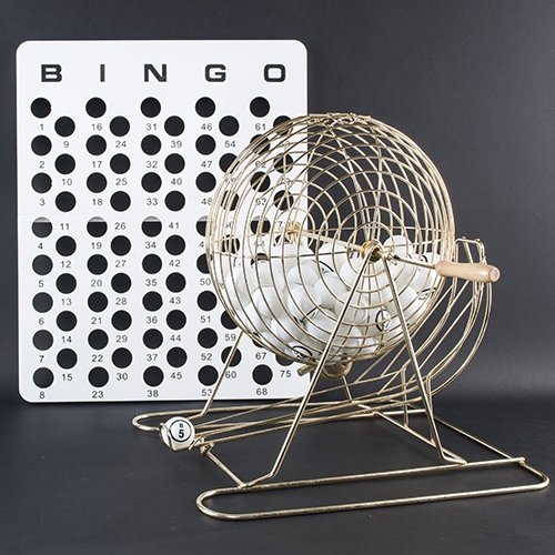 Bingo Game Set with Large Brass Cage On Sale