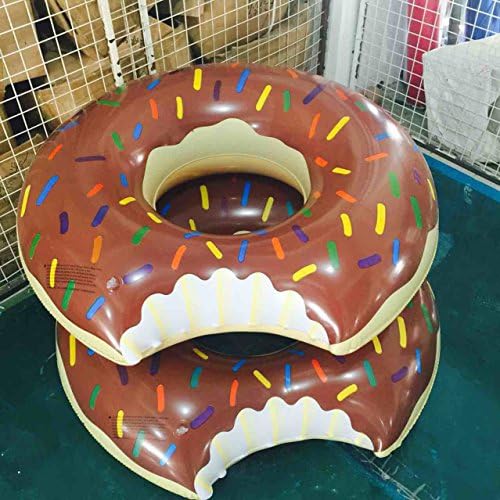 Adult Donuts swim ring Large size Thicken Inflatable Donuts Pool Floats(48 inches Chocolate)