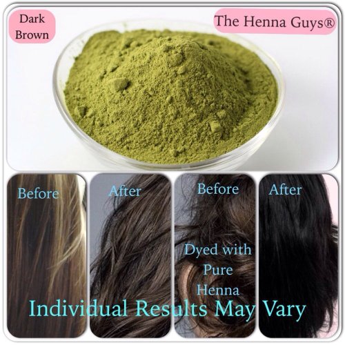 DARK BROWN Henna Hair Color / Dye 1 Pack (2 Step Process) The Henna