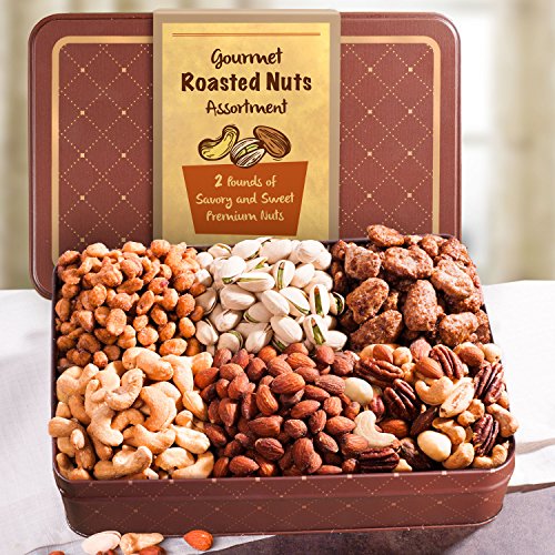 Golden State Fruit Father's Day Roasted Nuts Assortment Gift Tin, 2 Pound