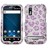 Leopard Skin/ Purple With Full Rhinestones Faceplate Hard Plastic Protector ....