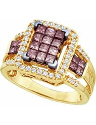 1.01ctw Brown Diamond Invisible Ring 14K Yellow Gold