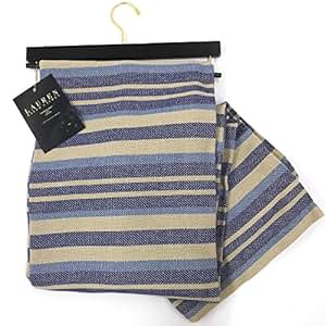 Amazon.com - Ralph Lauren 100% Cotton Oversized Throw Blanket Vintage Retro Striped Design Navy 