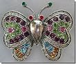 Multi-colored Jewelled Butterfly Pin B3E62