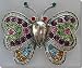 Multi-colored Jewelled Butterfly Pin B3E62