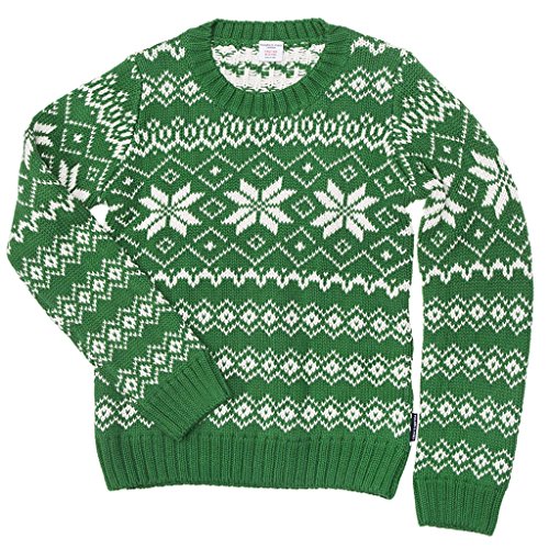 POLARN O. PYRET Big Boys' NORDIC SNOWFLAKE HOLIDAY SWEATER - 6-8 years/Lush