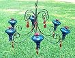 Parasol GRCHB Blue Hand Blown GRAND CHANDELIER 6 Station