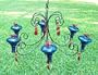 Parasol GRCHB Blue Hand Blown GRAND CHANDELIER 6 Station