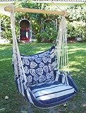 Magnolia Casual Hammock Chair with Pillow Set - Marina Stripe
