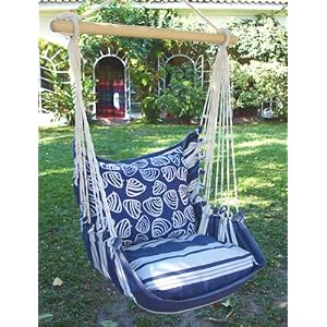 Magnolia Casual Hammock Chair with Pillow Set - Marina Stripe by 