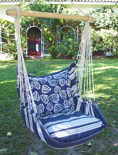 Magnolia Casual Hammock Chair with Pillow Set - Marina Stripe