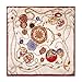 Kobwa(TM) Women Flower Mulberry Silk Square Scarves Bandana Scarf with Keyring