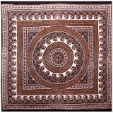 Red, Gold & Black Circle Indian Tapestry - Mandala Wall Hanging for Dorms