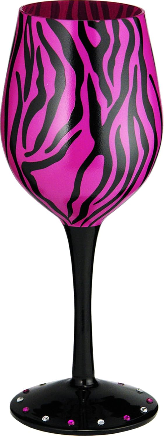 Wine Glass - Zebra Print