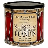 The Peanut Shop of Williamsburg Chocolate Covered Peanuts, 12-Ounce Colonial Style Drum Tins (Pack of 3)