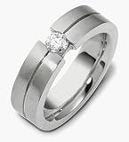 Platinum Comfort Fit 1 Diamond Wedding Band Ring