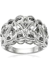Sterling Silver Black Diamond Ring (1/10cttw, I-J Color, I2-I3 Clarity), Size 7