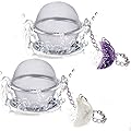 Scdom 2pcs Amethyst & White Crystal Moon Pendant Tea Ball 