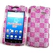 Samsung Captivate I897 (AT&T) Snap-on Protector Hard Case Rhinestone Cover "Pink & Silver Checkers" Design