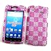 Samsung Captivate I897 (AT&T) Snap-on Protector Hard Case Rhinestone Cover "Pink & Silver Checkers" Design