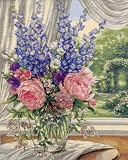 Dimensions Needlecrafts Counted Cross Stitch, Peonies And Delphiniums
