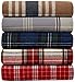 Amazon Basics Yarn-Dyed Lightweight Flannel Sheet Set - Queen, Brown Plaid