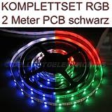 SET RGB LED Strip 2 m + Trafo & Controller PCB schwarz