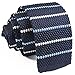 Tigre Amore Men's Skinny Knit Tie Stripe Patterned Navy Blue White
