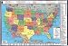 USA & World Map (Political Map with Facts, Double-Sided) Laminated Poster Print - 13 X 19