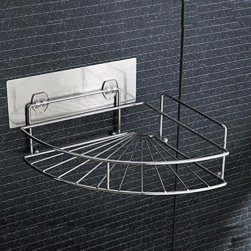 Triangle shelf - VASOUL Super Strong Vacuum Sucker Rack Holder - kitchen &amp; bathroom shelf triangle rack - Chrome (Suction hook)