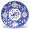 Blue Toile Rose Chintz Bird Design Dinner Plate