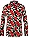SSLR Men's Rose-Printed Long Sleeve Shirt