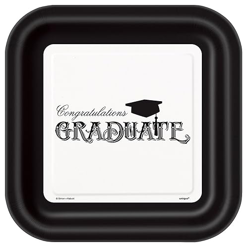 Unique 8 Count Classic Grad Square Plates 9-Inch