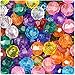 BeadTin Transparent Multi 10mm Faceted Round Craft Beads (210pcs)
