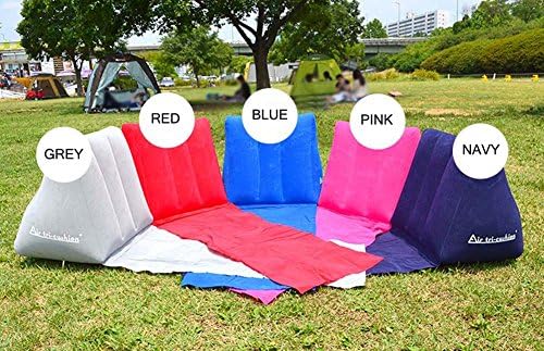 Portable Air Back Cushion Inflatable Soft Air Pillow Inflatable Back Cushion (Grey)