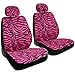 BDK Hot Pink Zebra Seat Covers & Floor Mats Set Fur Print Complete - Full Set, Universal Fit