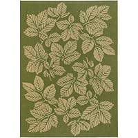 Couristan 3079/0024 Five Seasons Rio Mar 5-Feet 10-Inch by 9-Feet 2-Inch Rug, Green and Cream