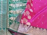 PINK INDIAN WEDDING SARI SILK SAREE BOLLYWOOD FABRIC