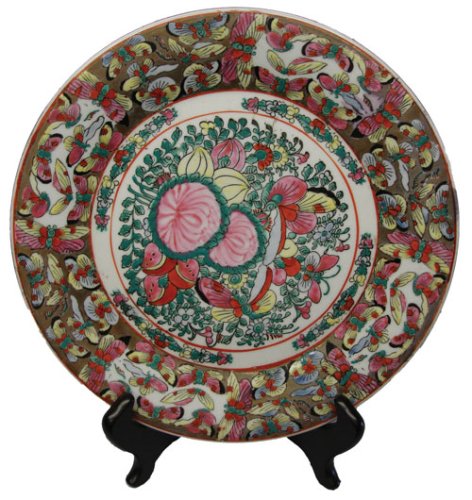 Decorative Chinese hand painted porcelain plate - Canton Rose