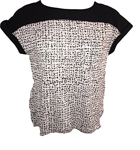 Calvin Klein Womens Blouse, Medium, Blk/White