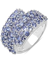 2.60 Carat Genuine Tanzanite Sterling Silver Ring