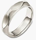 18 Karat White Gold 6mm Multi Texture Wedding Band Ring