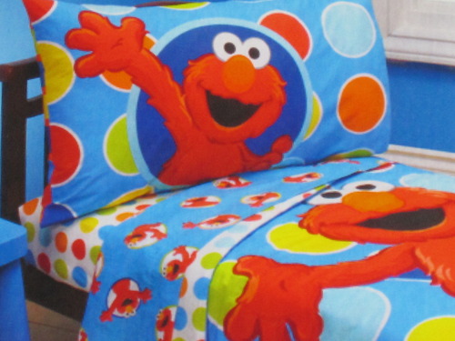 Amazon.com : Sesame Street Elmo 4 Piece Toddler Bedding Set : Elmo ...