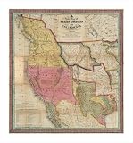A New Map of Texas Oregon and California With The Regions, 1846 by Samuel Augustus Mitchell poster p