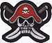 Pirate Skull & Swords with RedBuccaneer Hat with Skull & Crossbones - Embroidered Iron On or Sew On Patch