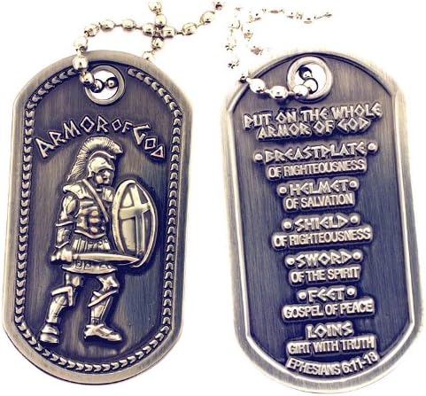 Armor of God Brushed Steel Dog Tag