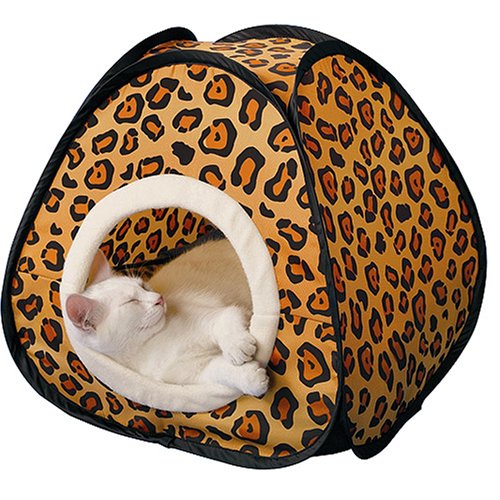 Kitty Snooze Den - Leopard-Print